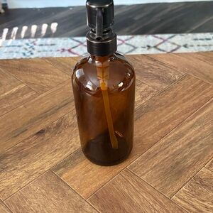 Amber Glass Soap Dispenser Bottle